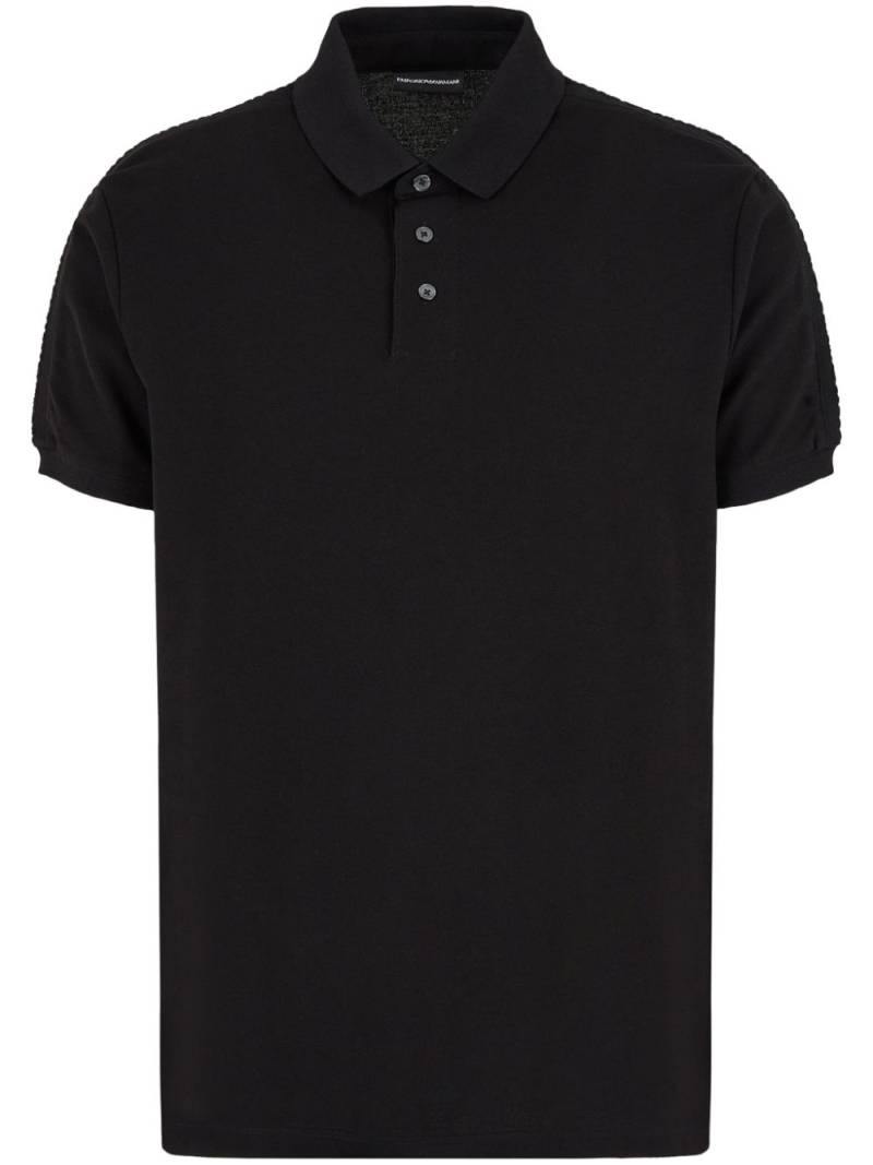 Emporio Armani logo-tape polo shirt - Black von Emporio Armani