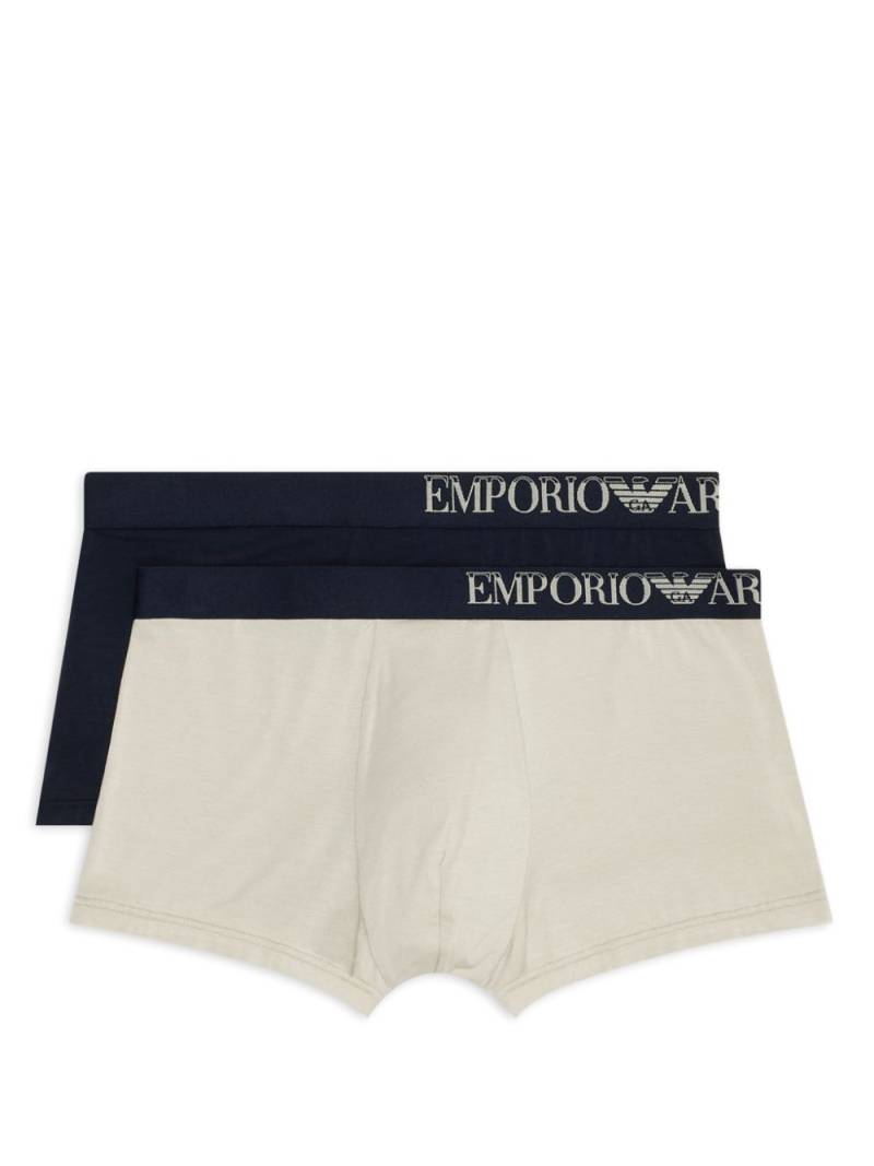 Emporio Armani logo-waistband boxers (pack of two) - Neutrals von Emporio Armani