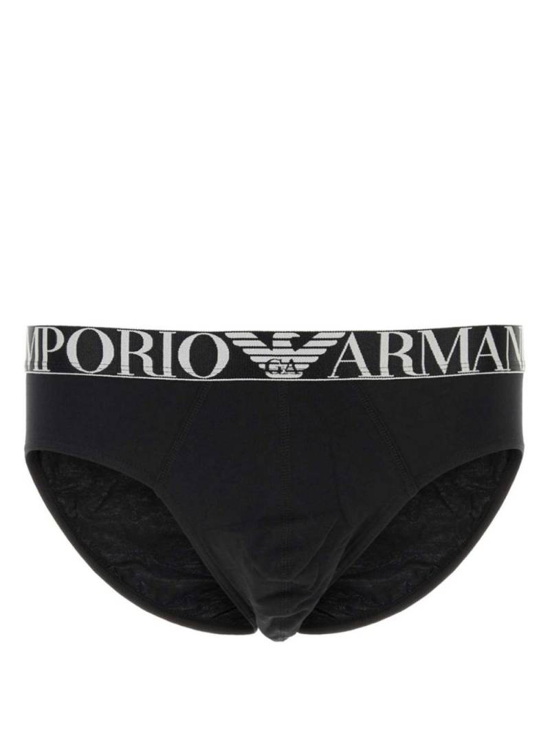 Emporio Armani logo-waistband briefs (pack of three) - Black von Emporio Armani