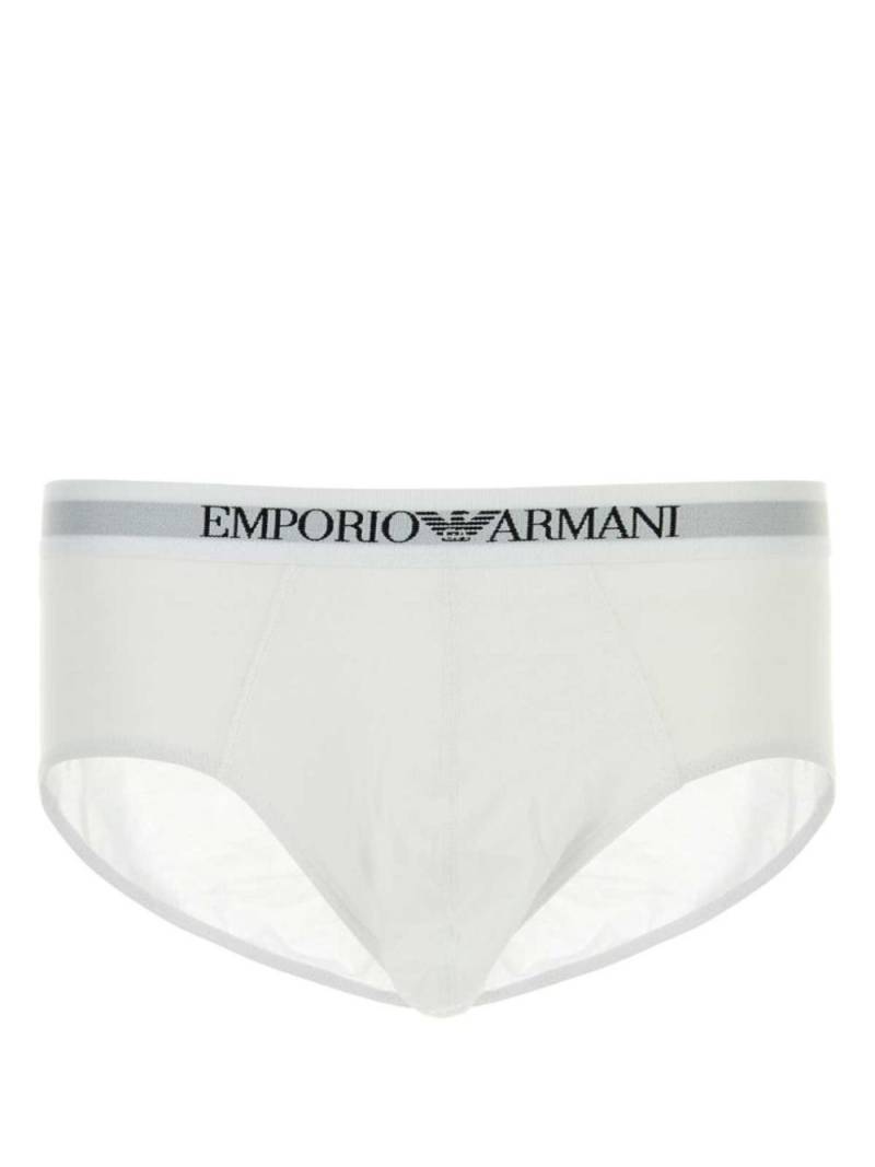 Emporio Armani logo-waistband briefs (pack of three) - White von Emporio Armani