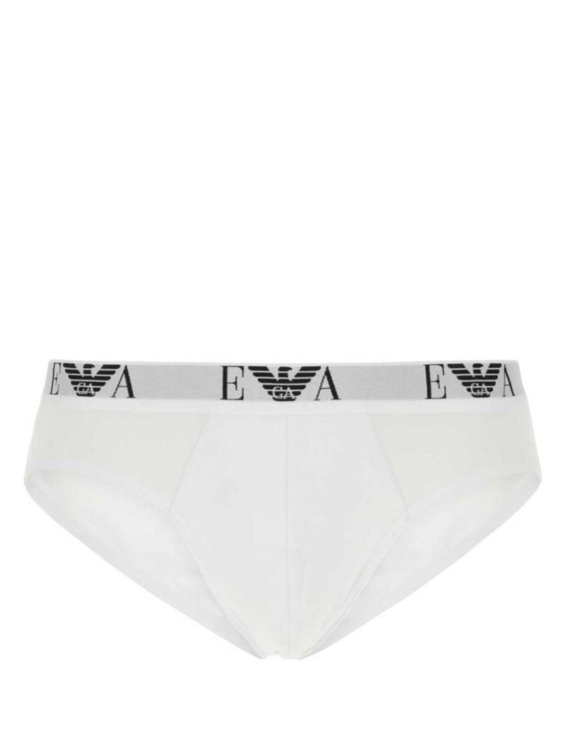 Emporio Armani logo-waistband briefs - White von Emporio Armani