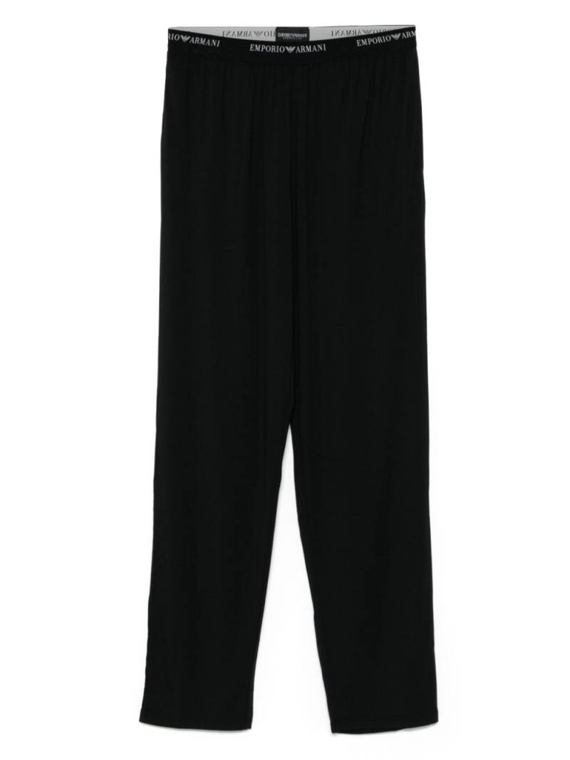 Emporio Armani logo-waistband pyjama trousers - Black von Emporio Armani