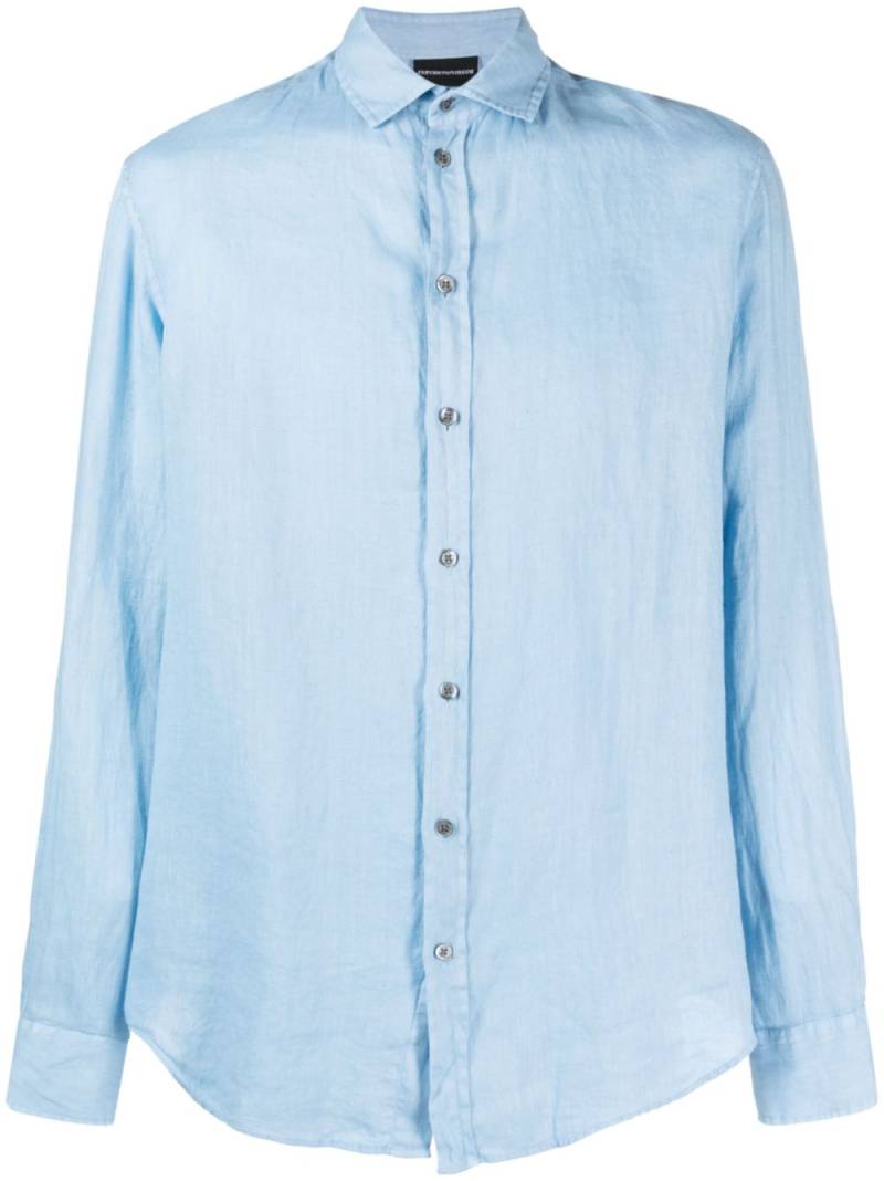 Emporio Armani long-sleeve button-up shirt - Blue von Emporio Armani