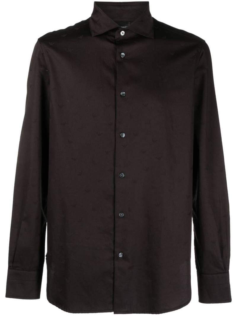 Emporio Armani long-sleeve cotton shirt - Black von Emporio Armani