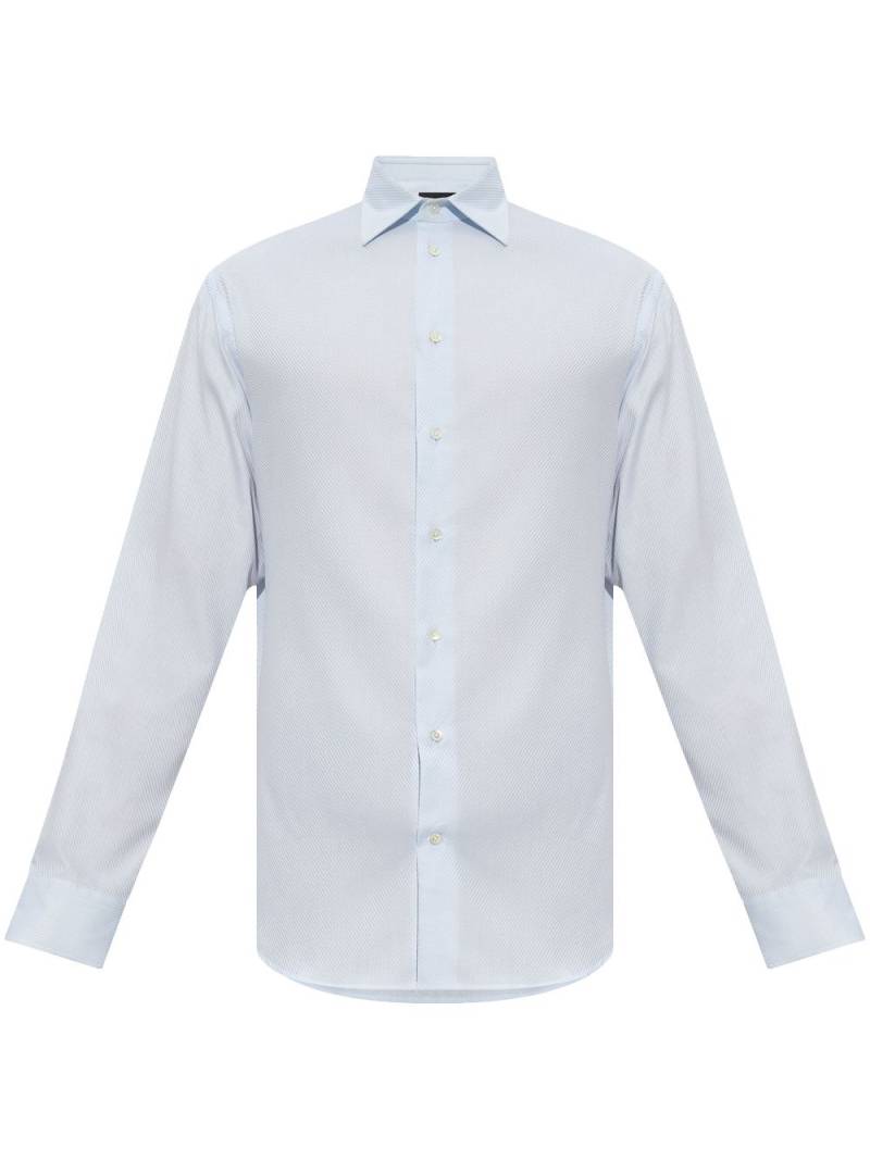 Emporio Armani long-sleeve cotton shirt - Blue von Emporio Armani