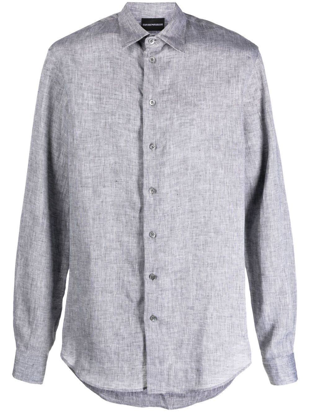 Emporio Armani long-sleeved linen shirt - Grey von Emporio Armani