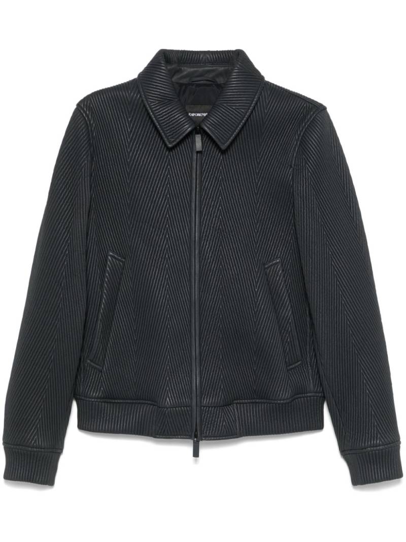 Emporio Armani matelassé bomber jacket - Blue von Emporio Armani