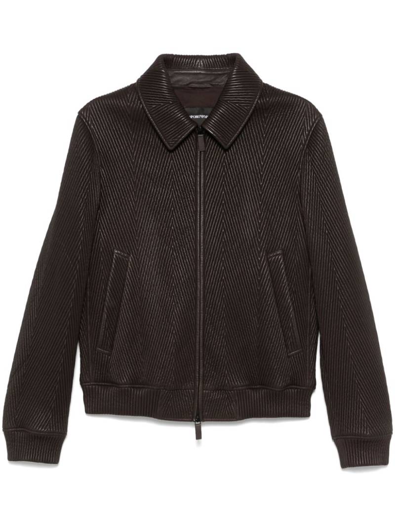 Emporio Armani matelassé bomber jacket - Brown von Emporio Armani