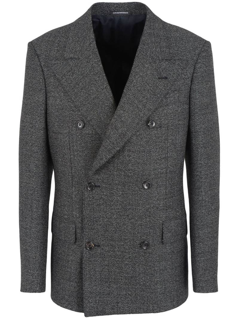 Emporio Armani mélange double-breasted blazer - Grey von Emporio Armani