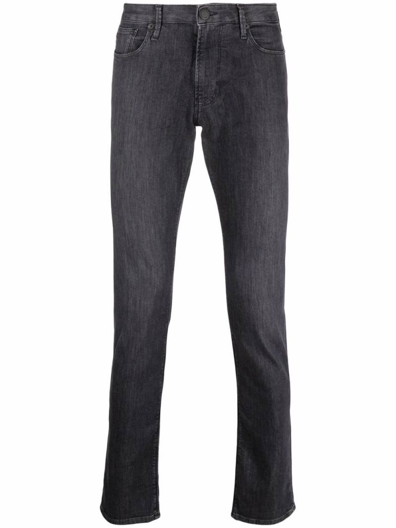 Emporio Armani mid-rise slim-cut jeans - Black von Emporio Armani