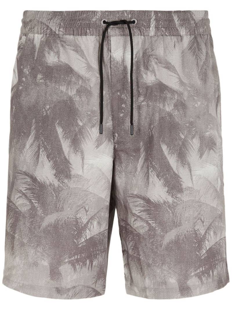 Emporio Armani palm tree-print drawstring track shorts - Brown von Emporio Armani