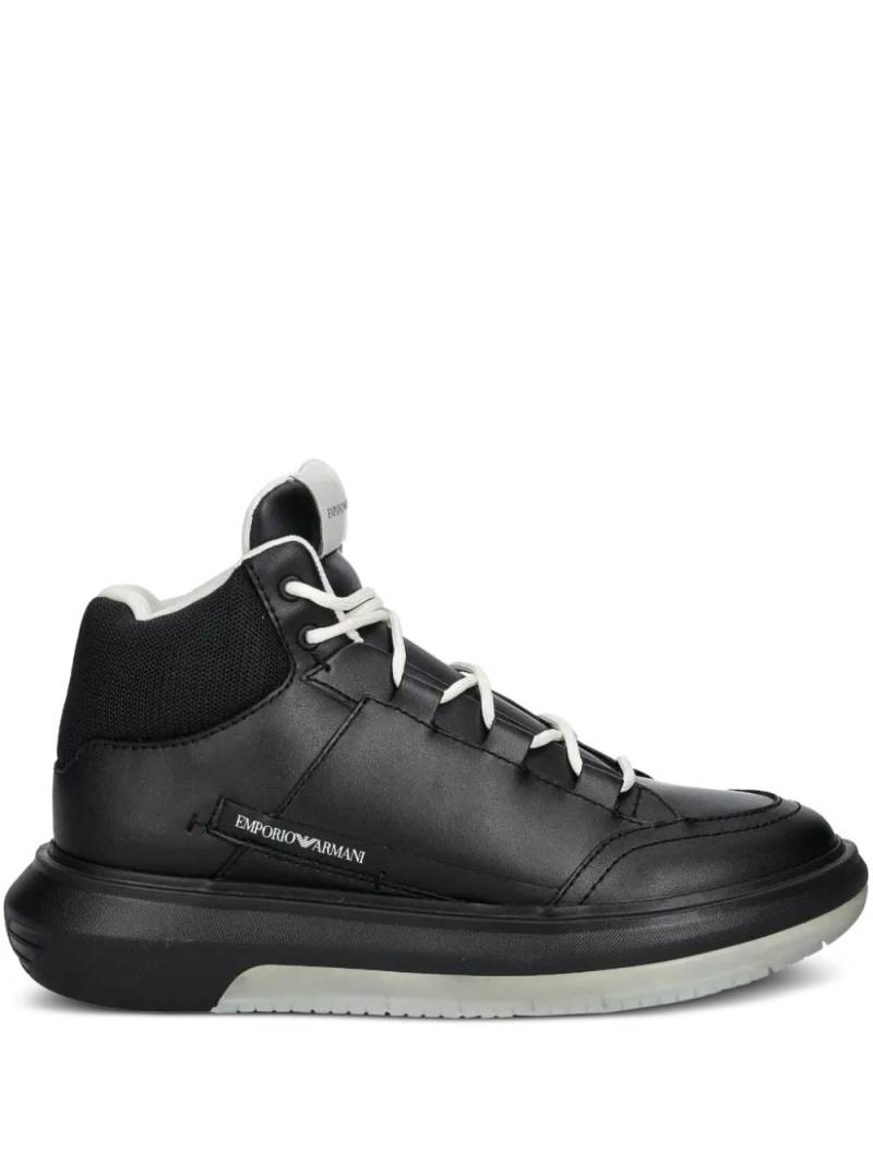 Emporio Armani panelled high-top sneakers - Black von Emporio Armani