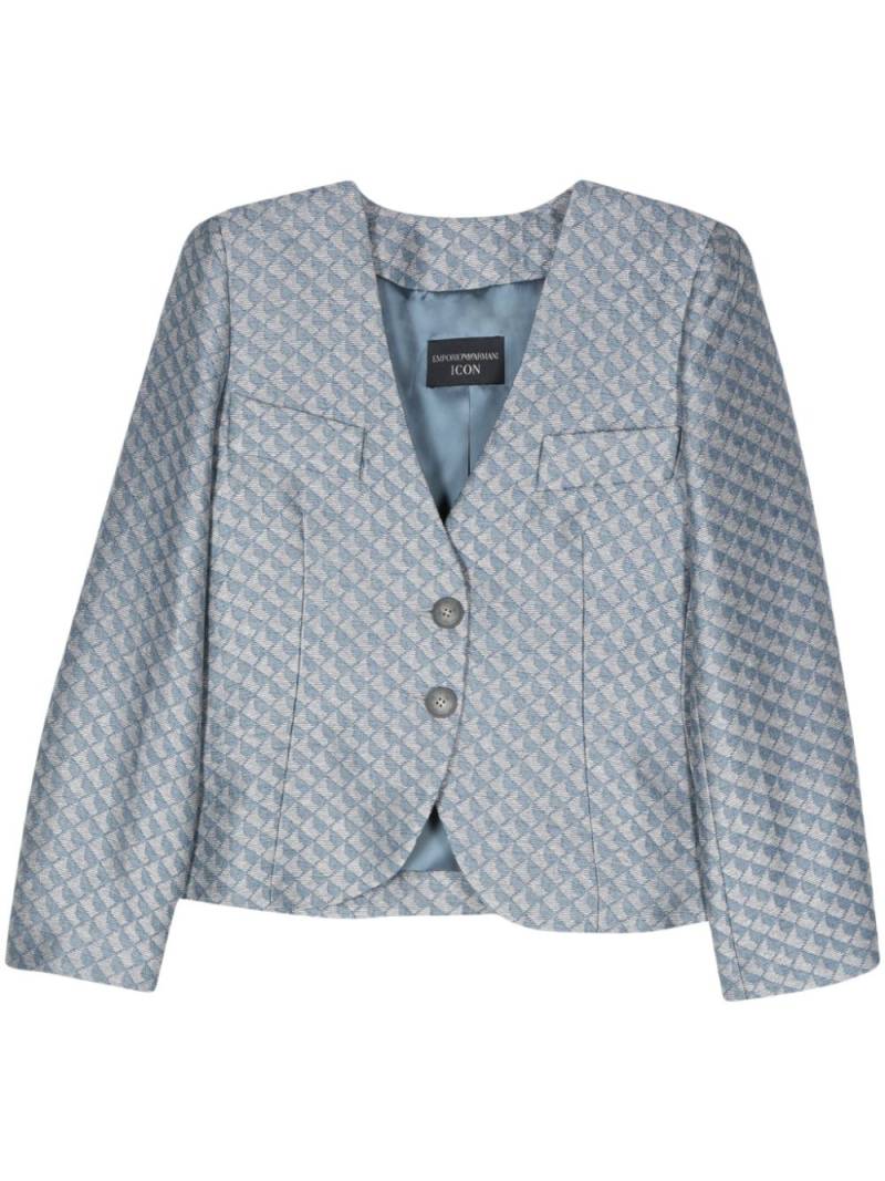 Emporio Armani patterned-jacquard blazer - Blue von Emporio Armani