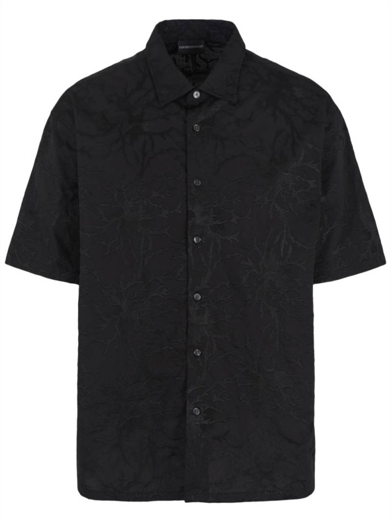 Emporio Armani patterned jacquard shirt - Black von Emporio Armani