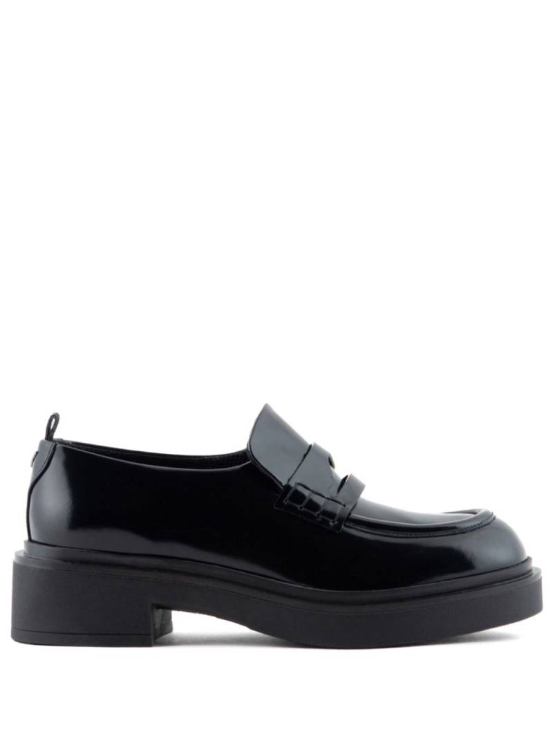 Emporio Armani penny-slot chunky leather loafers - Black von Emporio Armani