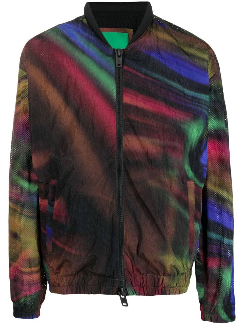 Emporio Armani perforated abstract-print bomber jacket - Multicolour von Emporio Armani