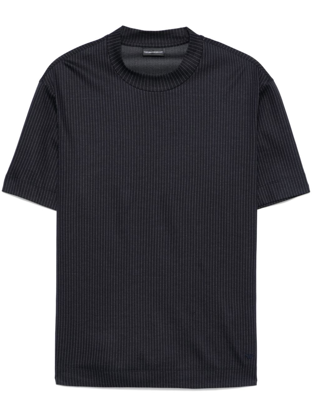 Emporio Armani pinstripe pattern T-shirt - Blue von Emporio Armani