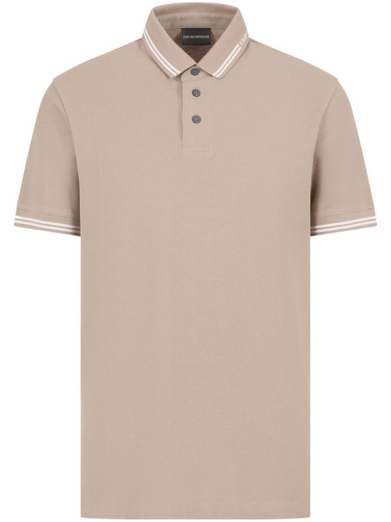 Emporio Armani placed-logo jersey polo shirt - Neutrals von Emporio Armani