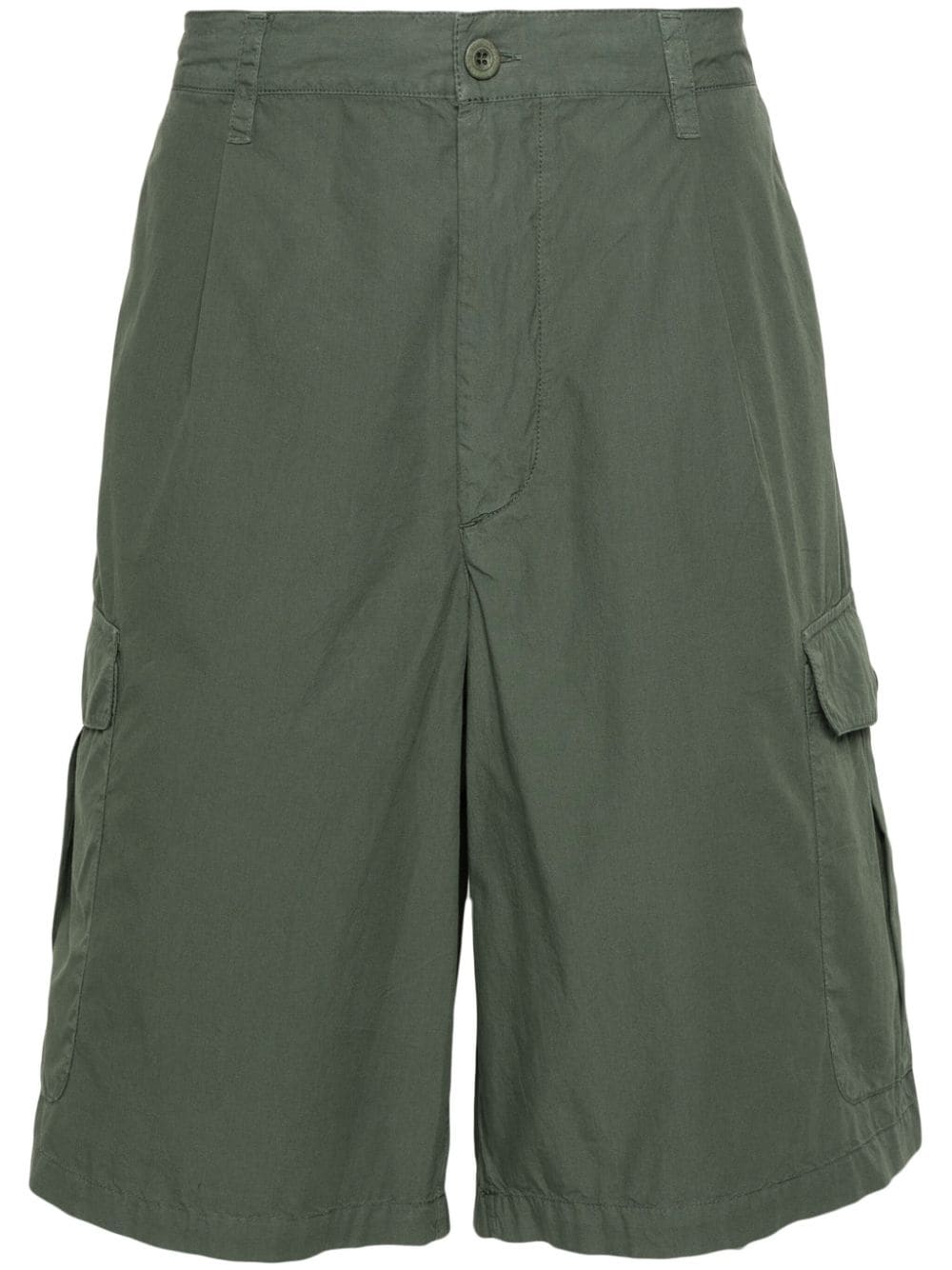 Emporio Armani pleat-detail cotton cargo shorts - Green von Emporio Armani