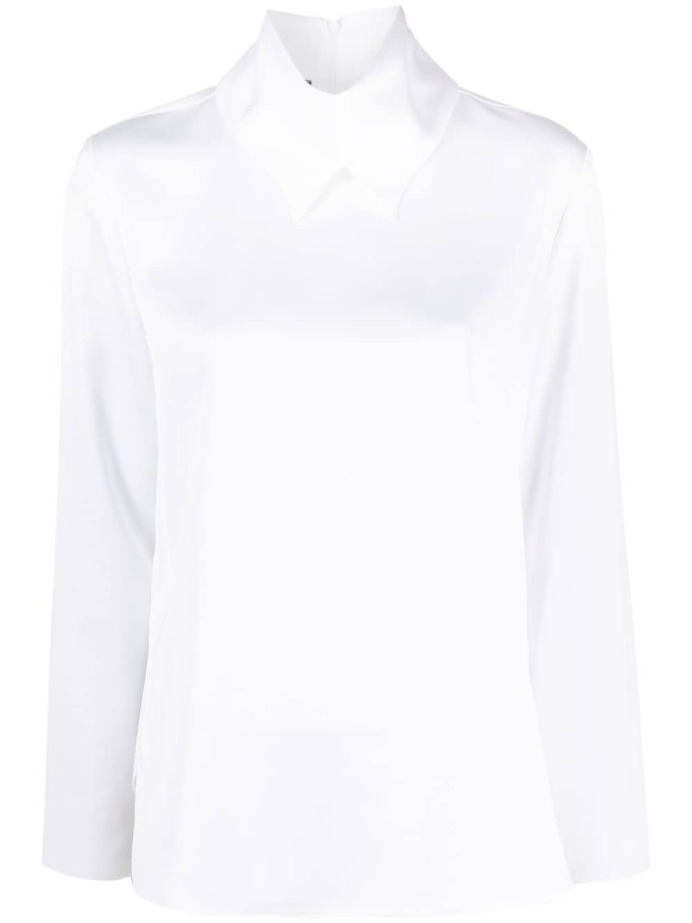 Emporio Armani pointed high-neck blouse - White von Emporio Armani