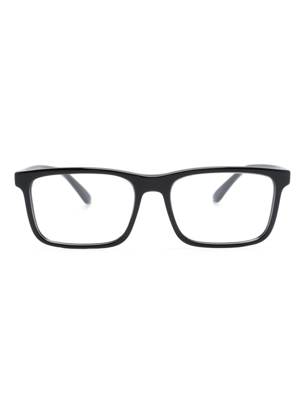 Emporio Armani polished-effect rectangle-frame glasses - Black von Emporio Armani