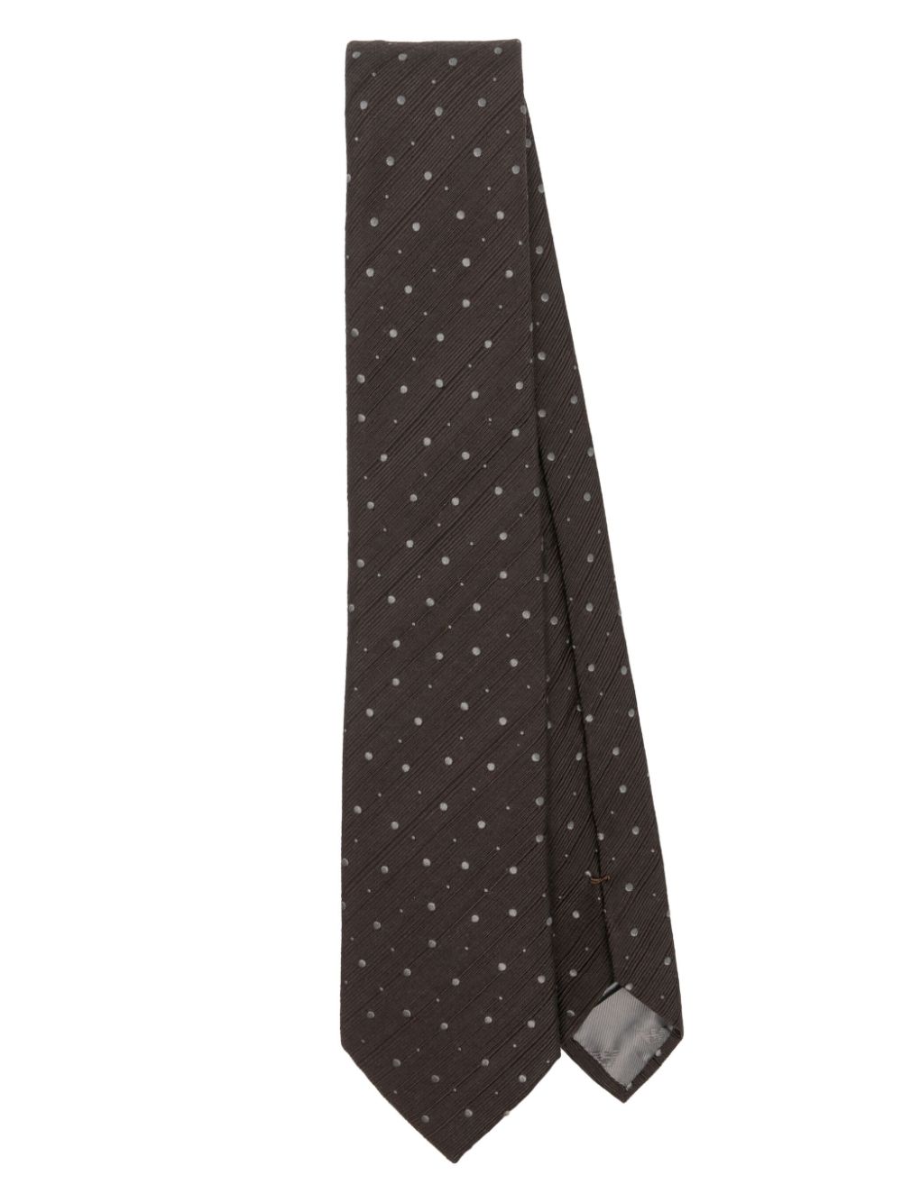 Emporio Armani polka dot textured tie - Brown von Emporio Armani