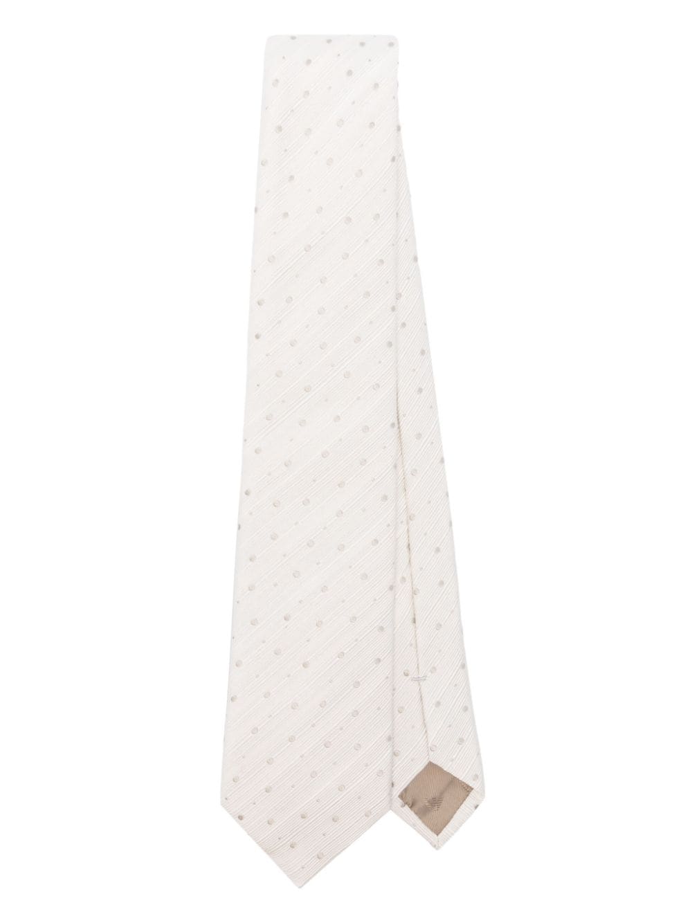 Emporio Armani polka dot textured tie - White von Emporio Armani