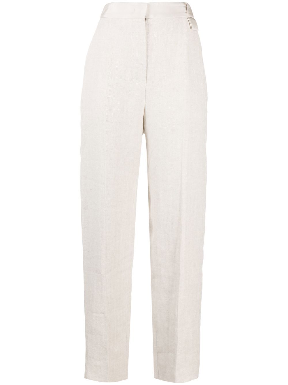 Emporio Armani pressed-crease straight trousers - Neutrals von Emporio Armani