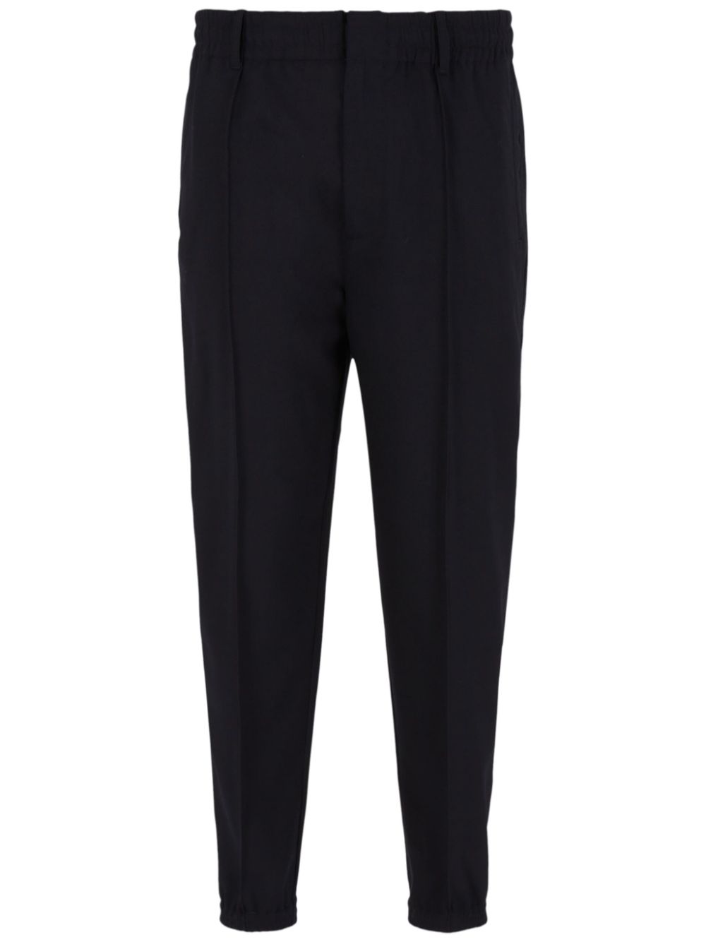 Emporio Armani pressed-crease tapered leg trousers - Black von Emporio Armani