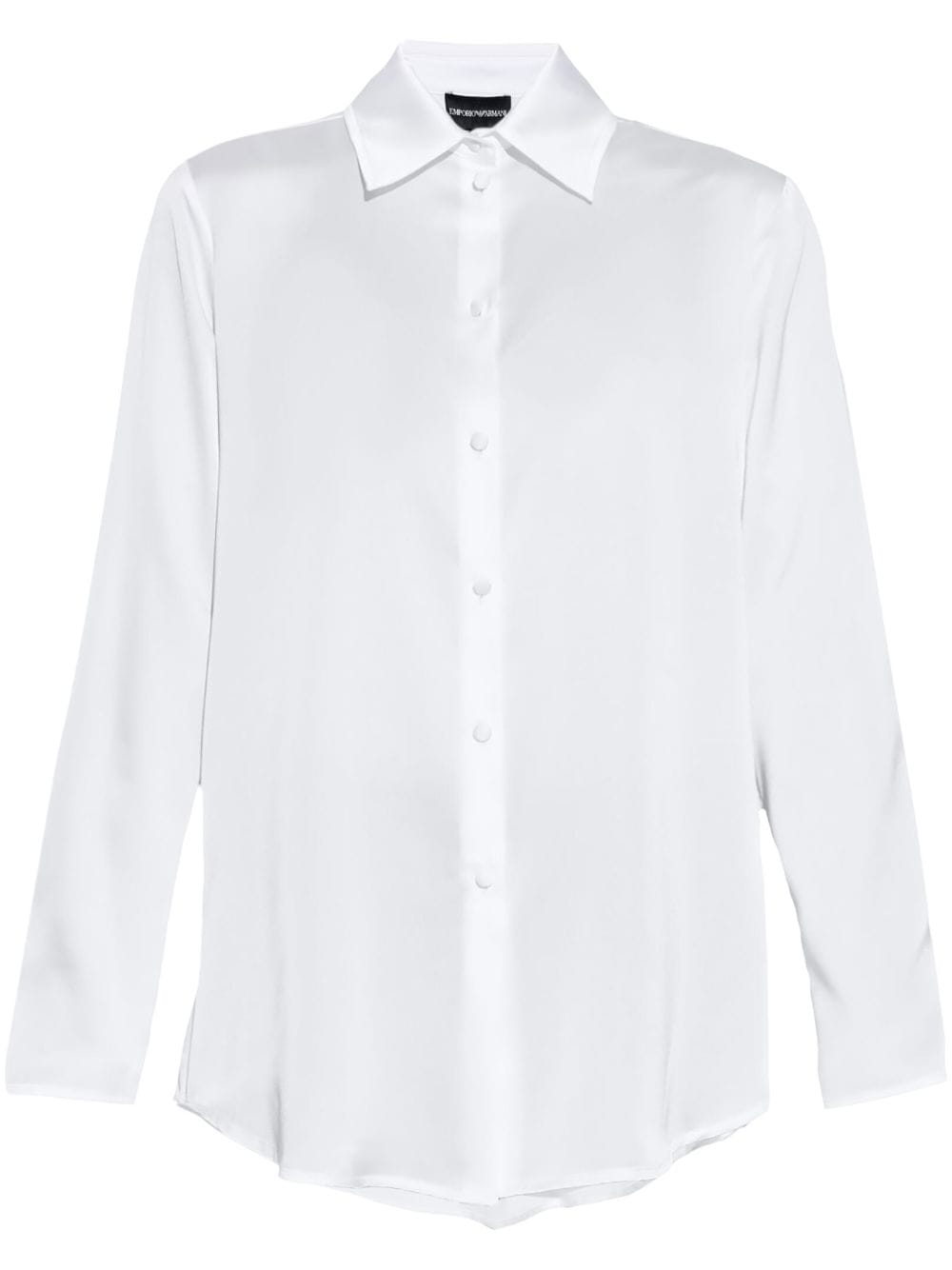 Emporio Armani rear-button fastening semi-sheer shirt - White von Emporio Armani