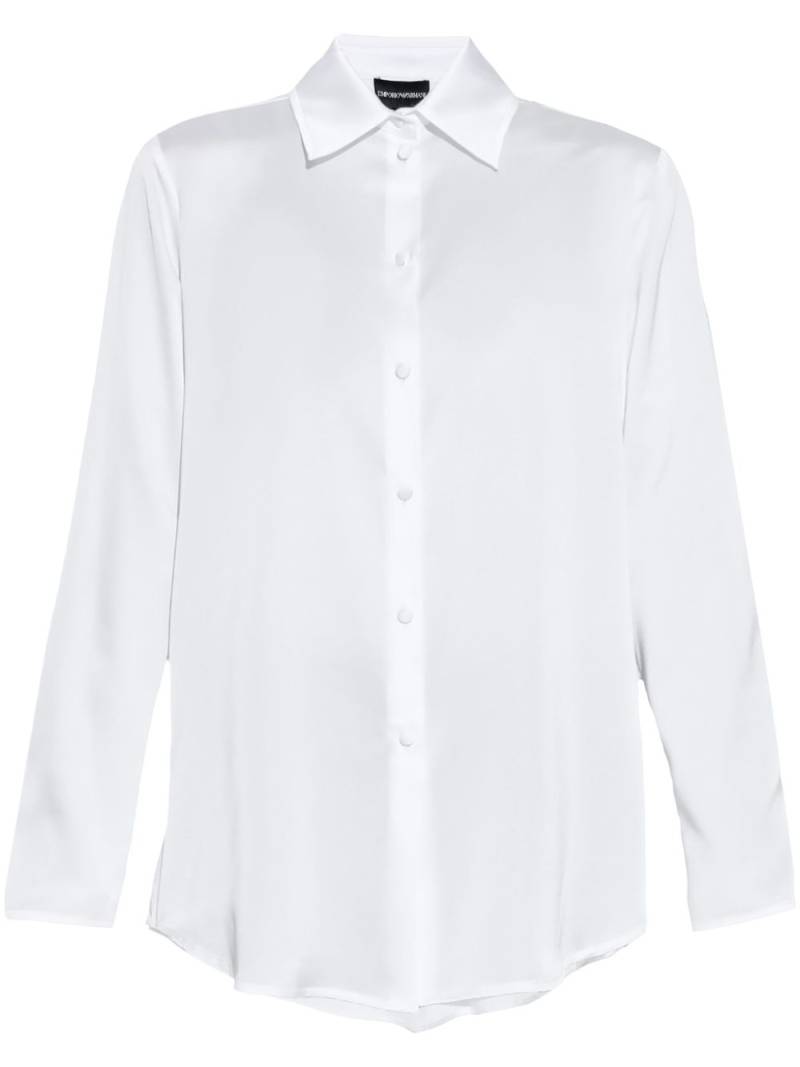 Emporio Armani rear-button fastening semi-sheer shirt - White von Emporio Armani