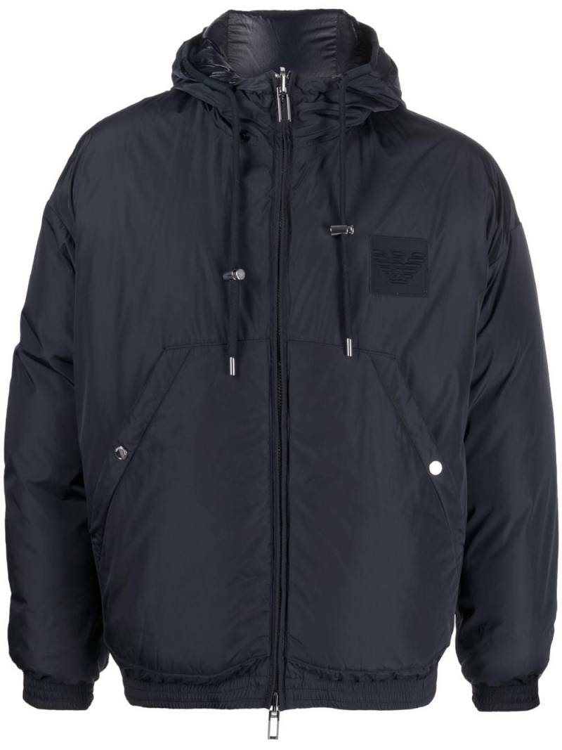 Emporio Armani reversible hooded padded jacket - Blue von Emporio Armani