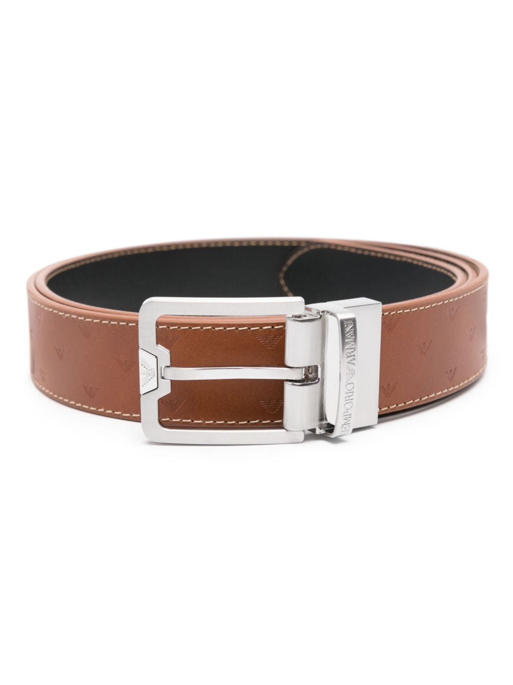 Emporio Armani reversible leather belt - Brown von Emporio Armani