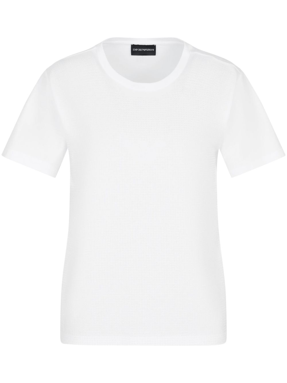 Emporio Armani rhinestone-embellished cotton t-shirt - White von Emporio Armani