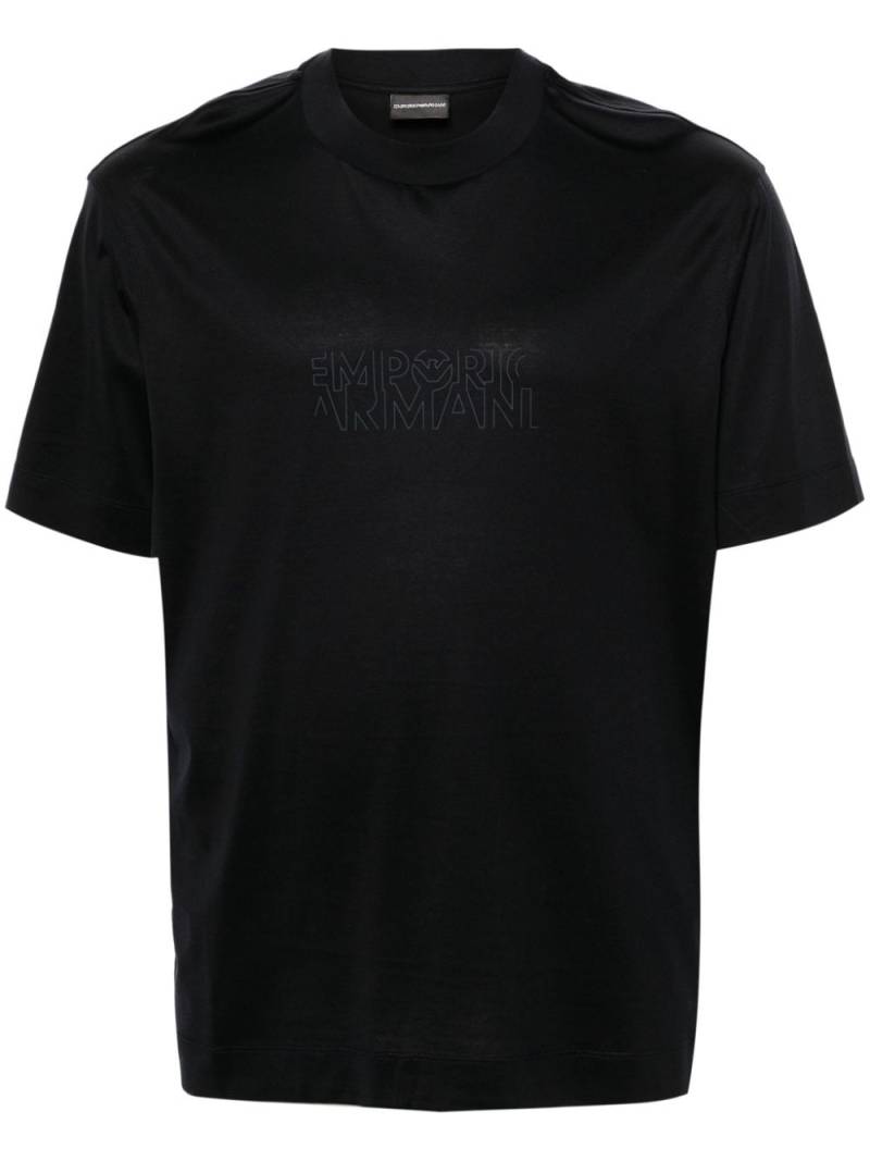 Emporio Armani rubberised-logo cotton T-shirt - Blue von Emporio Armani