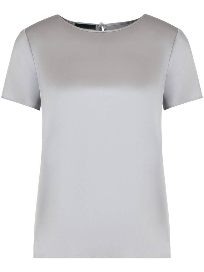 Emporio Armani satin short-sleeve blouse - Grey von Emporio Armani