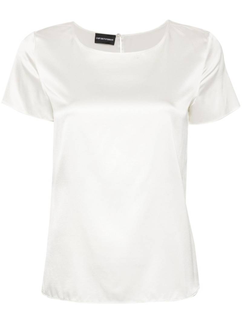 Emporio Armani satin silk top - White von Emporio Armani