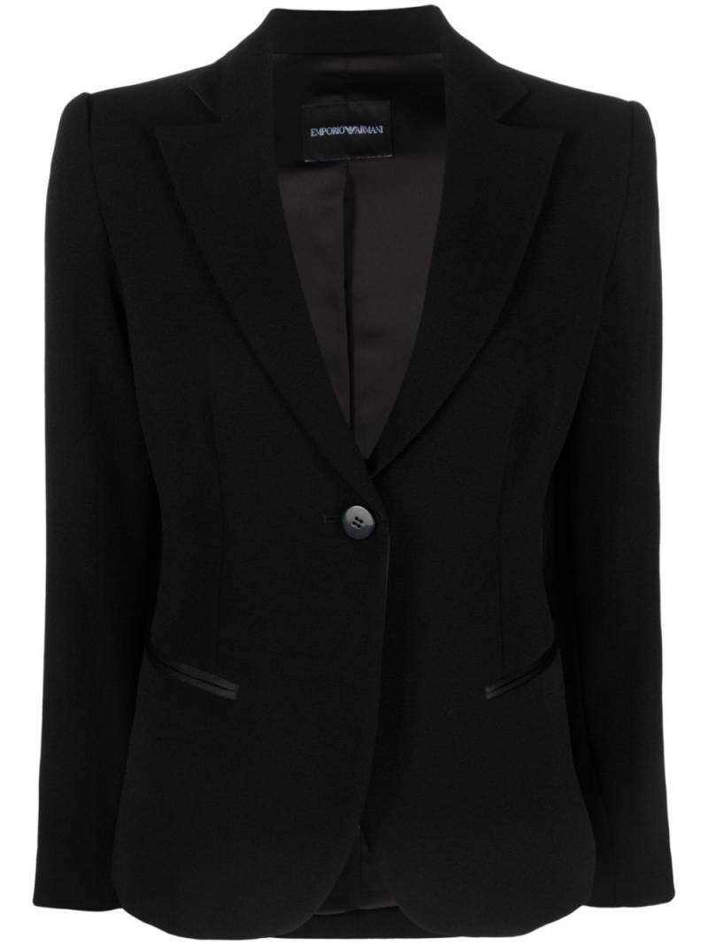 Emporio Armani satin-trim single-breasted blazer - Black von Emporio Armani