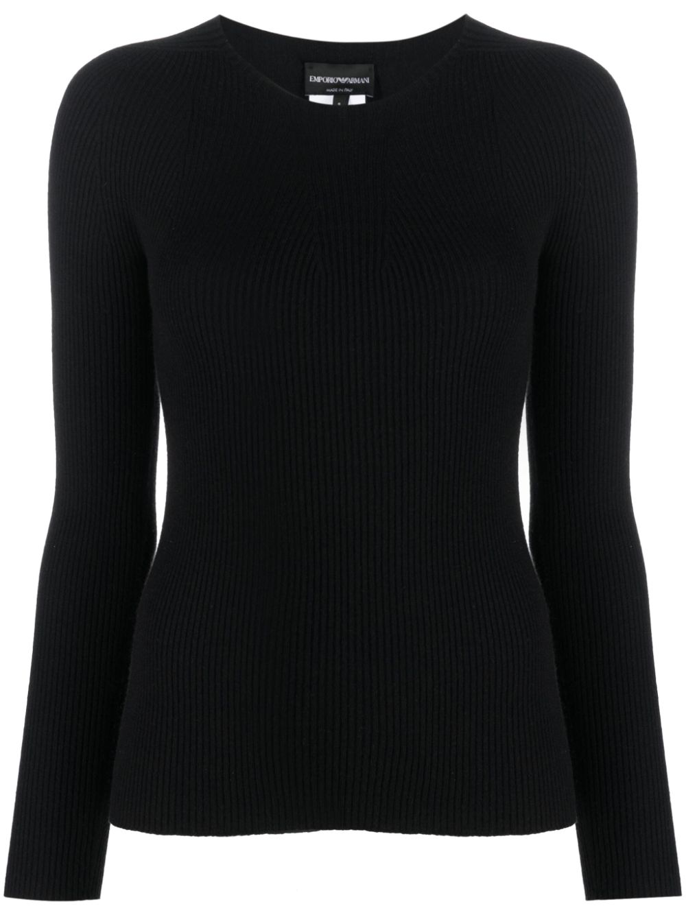 Emporio Armani seamless ribbed-knit jumper - Black von Emporio Armani