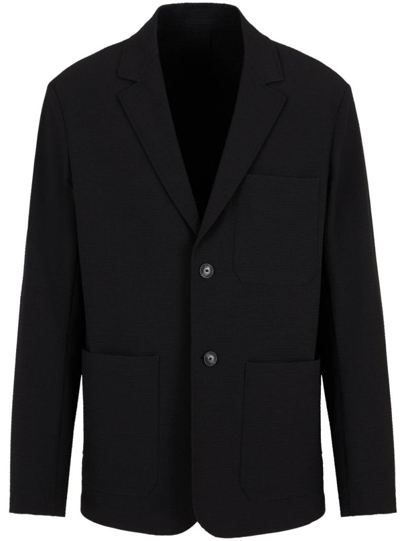 Emporio Armani seersucker single-breasted blazer - Black von Emporio Armani