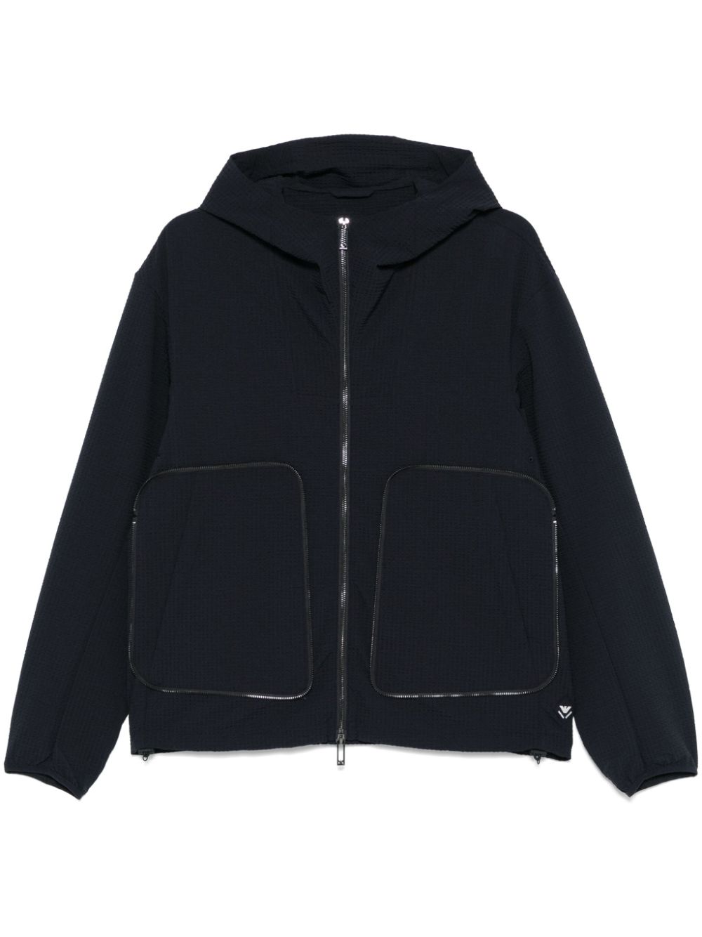 Emporio Armani seersucker zip-up jacket - Blue von Emporio Armani