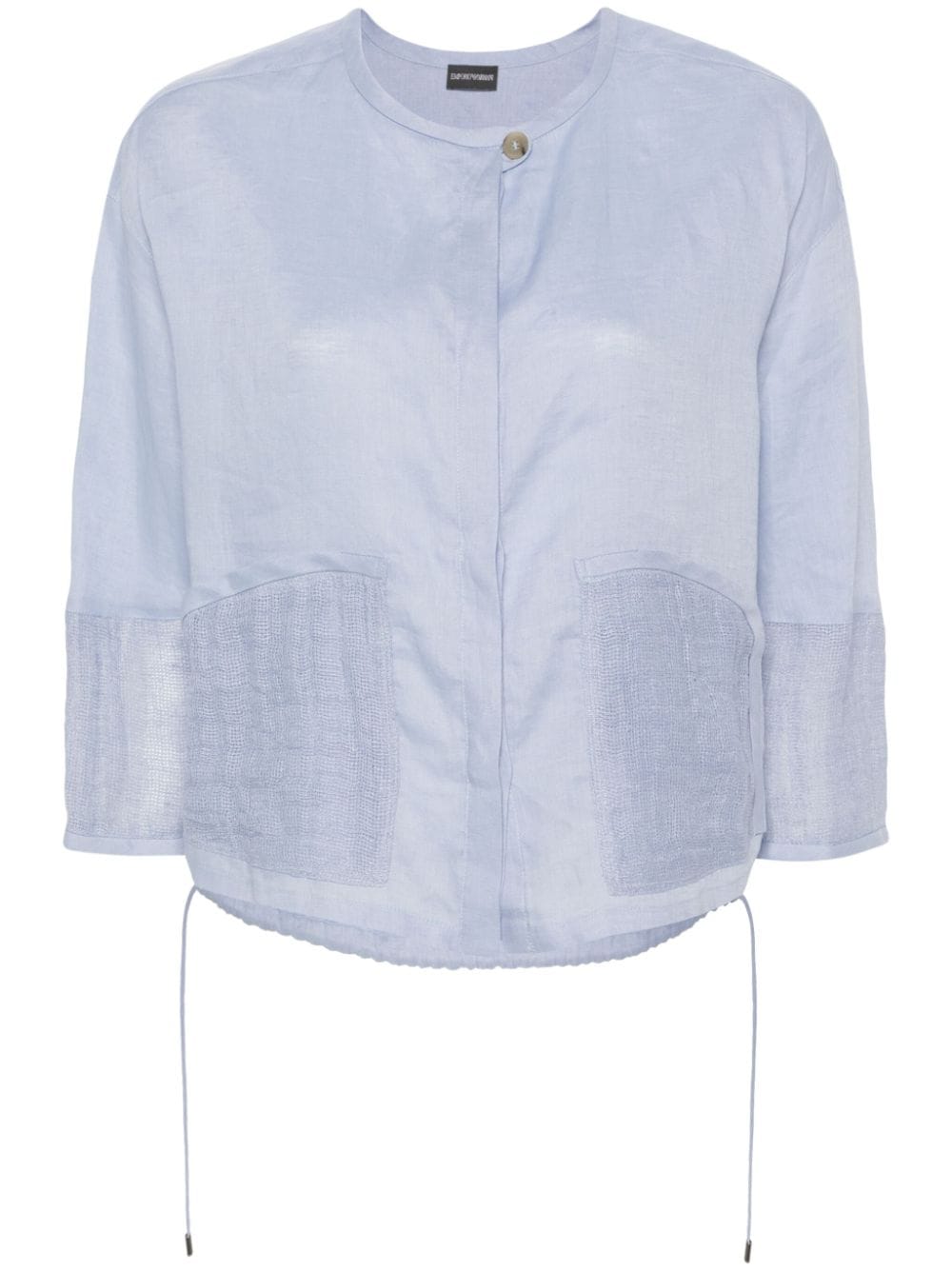 Emporio Armani semi-sheer linen blouse - Blue von Emporio Armani