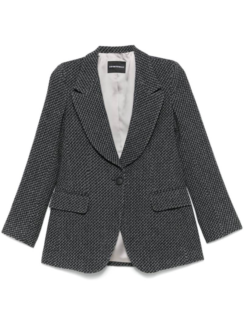 Emporio Armani single-breasted knitted blazer - Grey von Emporio Armani