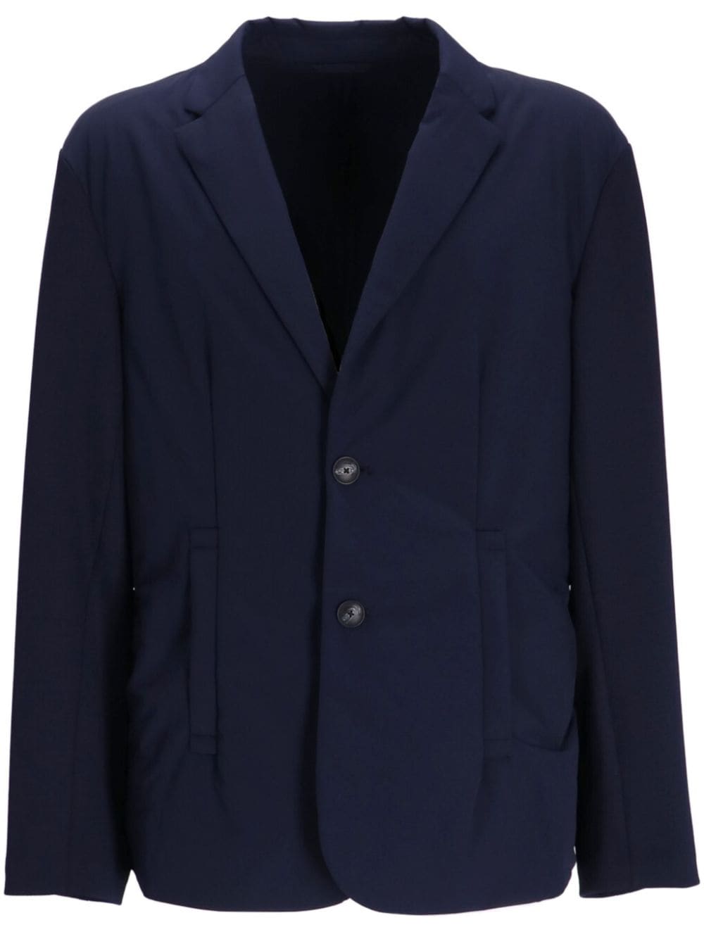 Emporio Armani single-breasted padded wool blazer - Blue von Emporio Armani