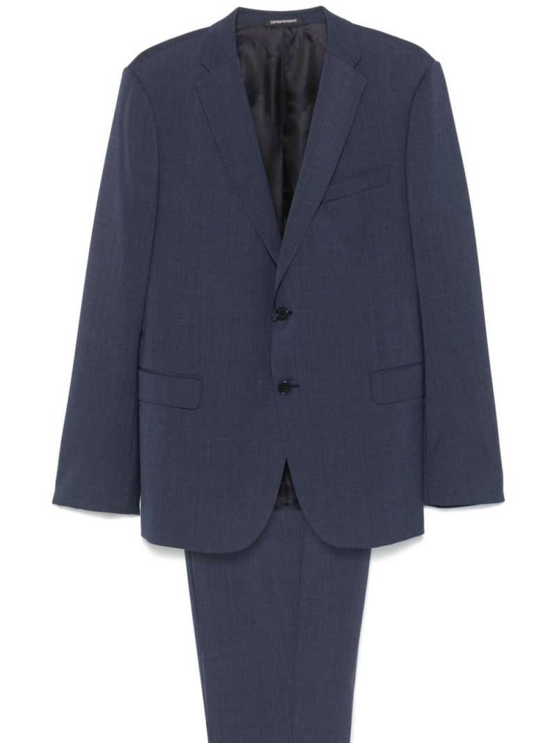 Emporio Armani single-breasted slim suit - Blue von Emporio Armani