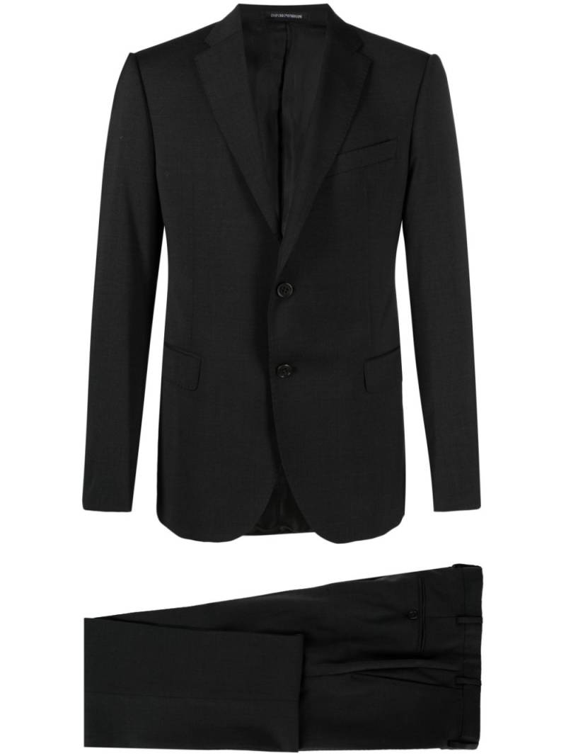 Emporio Armani single-breasted virgin wool suit - Black von Emporio Armani