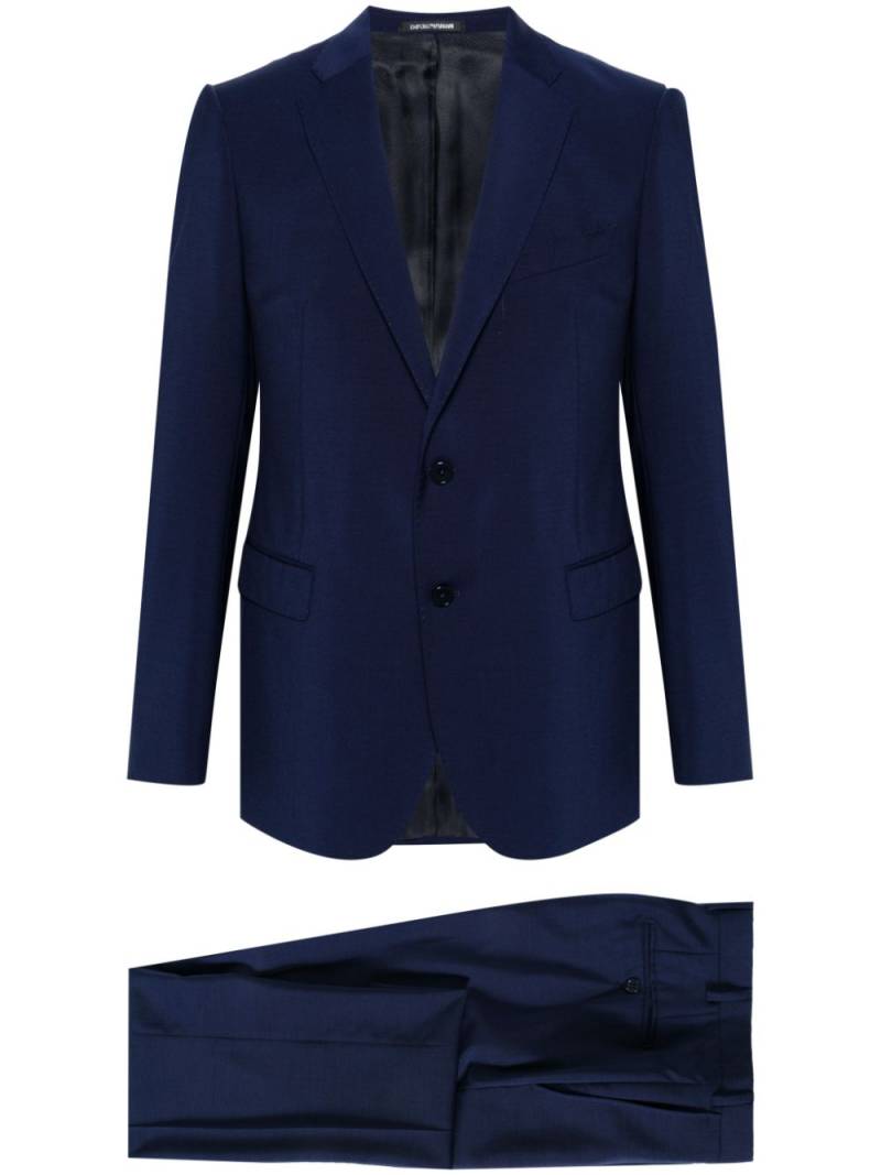 Emporio Armani single-breasted virgin wool suit - Blue von Emporio Armani