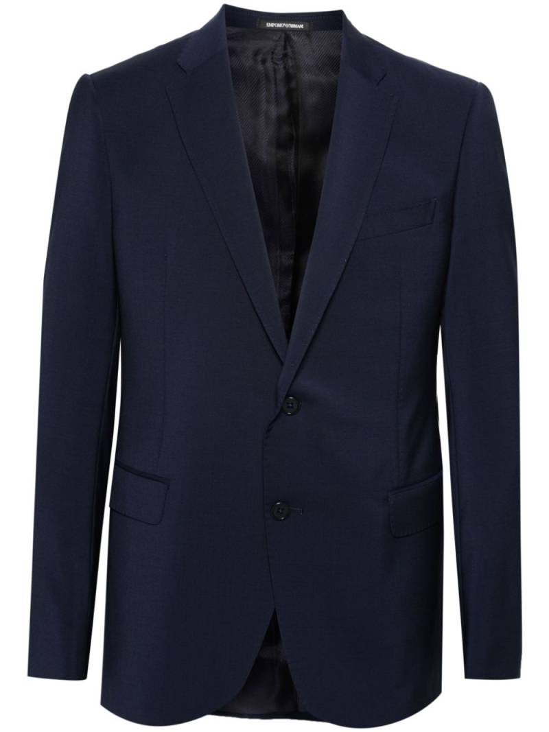 Emporio Armani single-breasted wool blazer - Blue von Emporio Armani