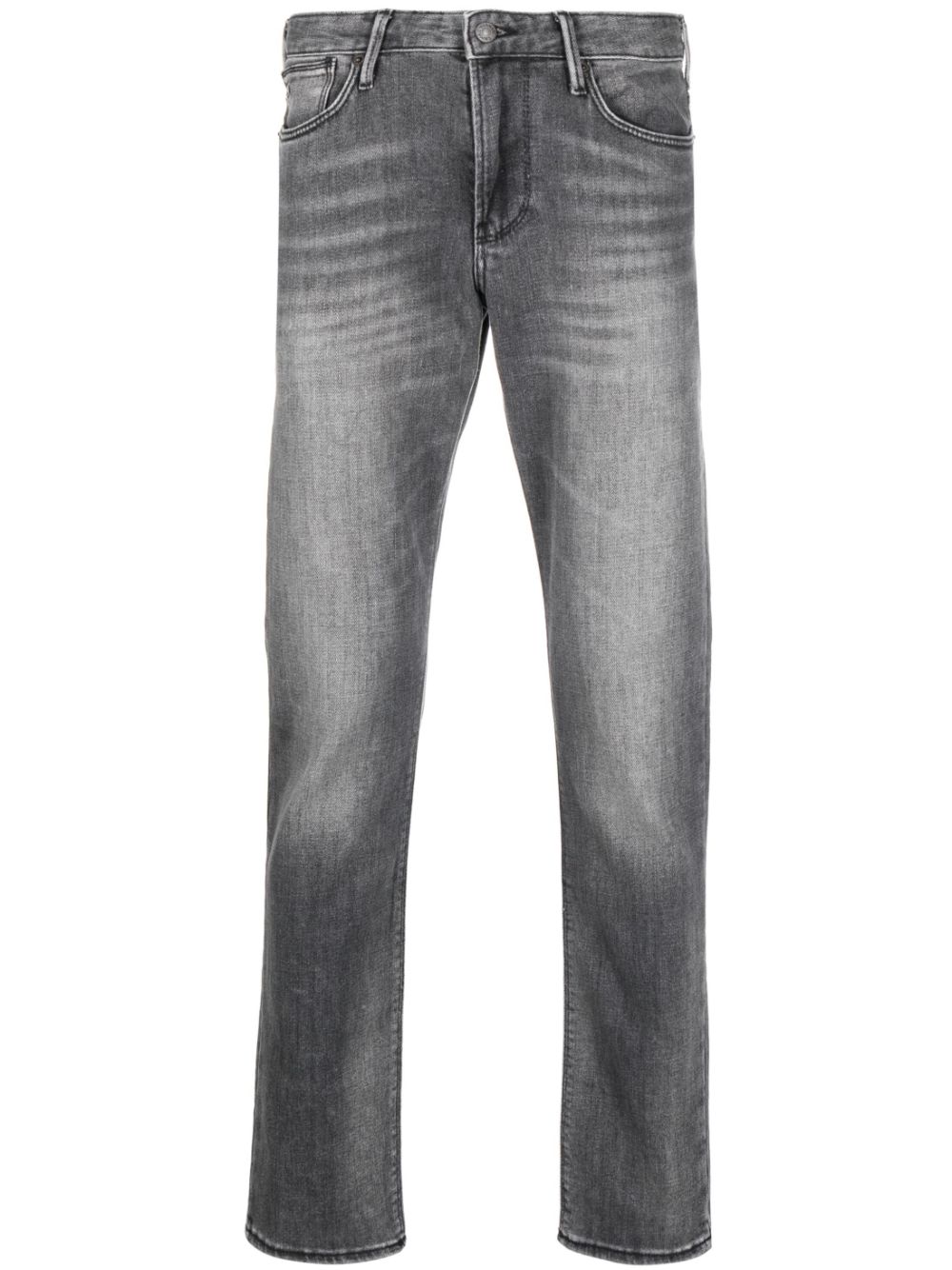 Emporio Armani slim-cut faded jeans - Black von Emporio Armani