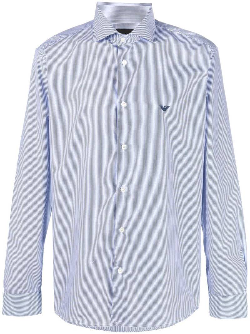 Emporio Armani slim-fit cotton shirt - Blue von Emporio Armani